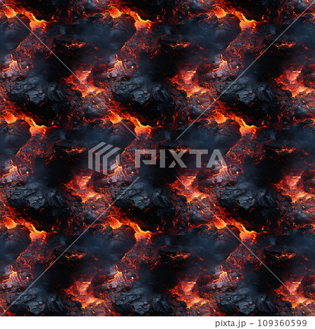 seamless texture of hot cooled volcanic lava 109360599
