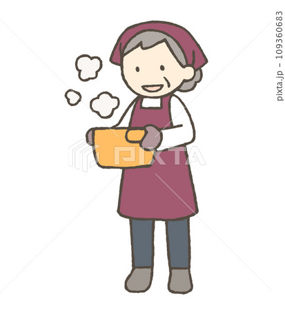 鍋を持つ女性のイラスト 109360683