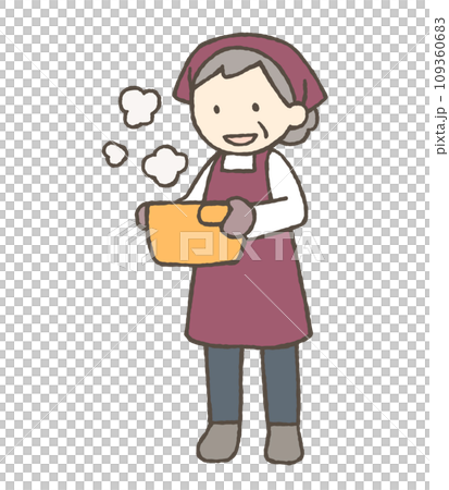 Illustration of a woman with a pot 109360683