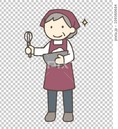 Illustration of a woman whipping cream 109360684