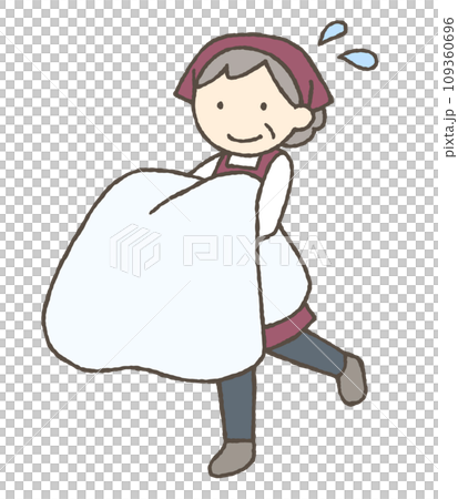 布団を運ぶ女性のイラスト 109360696