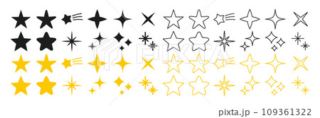 星や惑星を表すシンプルなイラスト 星や惑星を表すシンプルなイラスト 109361322