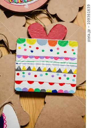 Cardboard toys for the Christmas tree or garland. New year decorations. 109361639