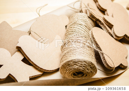 Cardboard toys for the Christmas tree or garland. New year decorations. Cardboard toys for the Christmas tree or garland. New year decorations. 109361658