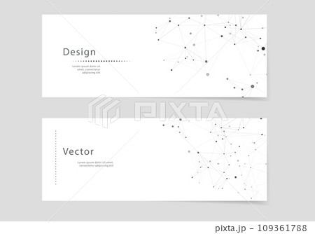 Vector cover brochures with connect lines and dots. Banner template for technology. Modern network science design Vector cover brochures with connect lines and dots. Banner template for technology. Modern network science design 109361788