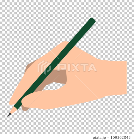 hand holding a pencil 6 109362043