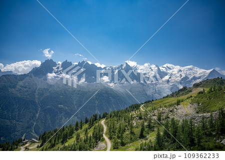 Elevated view of the Chamonix valley Elevated view of the Chamonix valley 109362233