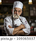 lifestyle photo humor an old elderly restaurant chef 109365037