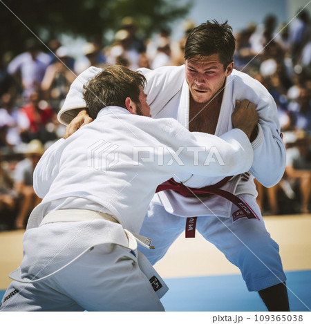 lifestyle photo two young men in judo competition 109365038