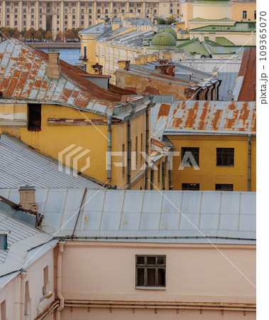 urban landscape, view of embankments and roofs of large metropolis. urban landscape, view of embankments and roofs of large metropolis. 109365070