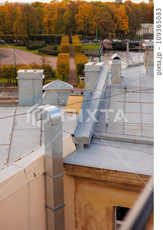 urban landscape, view of embankments and roofs of large metropolis. urban landscape, view of embankments and roofs of large metropolis. 109365083