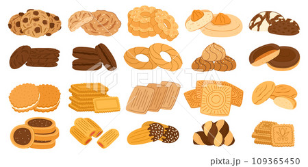 Delightful Assortment Of Cookies, A Tempting Medley Of Flavors And Shapes, Awaits Indulgence On A Festive Platter Delightful Assortment Of Cookies, A Tempting Medley Of Flavors And Shapes, Awaits Indulgence On A Festive Platter 109365450