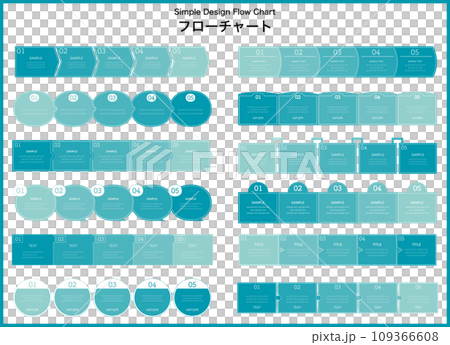 Flowchart set template flow business steps infographics simple 109366608