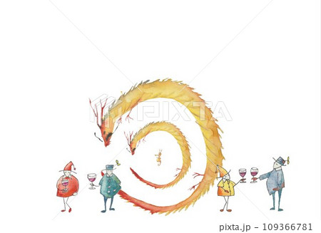 年賀素材 辰年 竜の落とし子 年賀素材 辰年 竜の落とし子 109366781