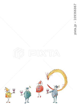 年賀素材 辰年 竜の落とし子 年賀素材 辰年 竜の落とし子 109366867