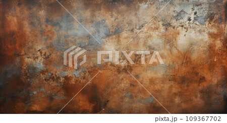 Old metal texture background, dirty iron rusty plate. Grungy vintage oxidized steel leaf or wall. Concept of industry, grunge, weathered worn material, wallpaper, rough sheet 109367702