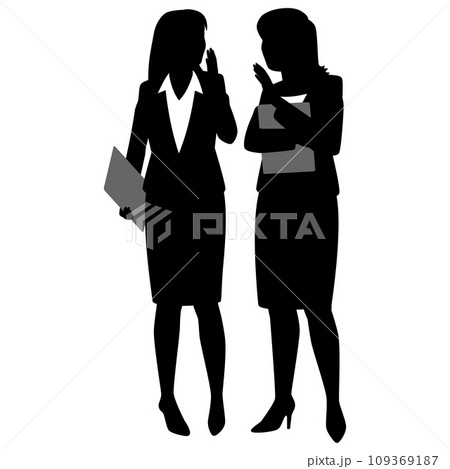 コソコソ話をする女性ビジネスマン コソコソ話をする女性ビジネスマン 109369187