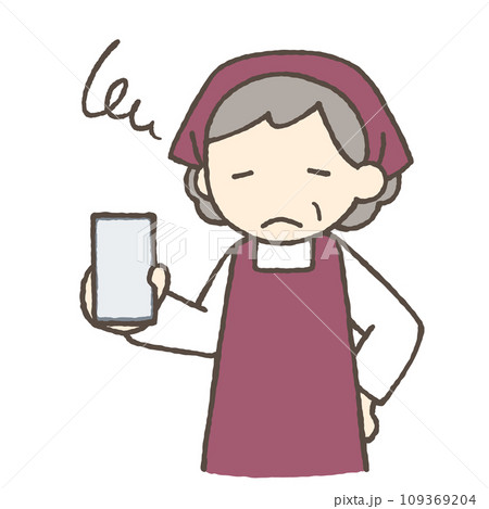 スマートフォンと女性のイラスト 109369204