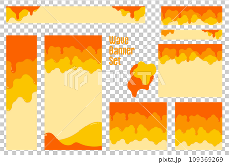 Banner set_Dripping liquid_Orange 109369269