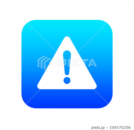 青いグラデーションの警告マーク 109370206