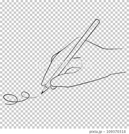 Hand holding a pencil 7/Doodle Hand holding a pencil 7/Doodle 109370318