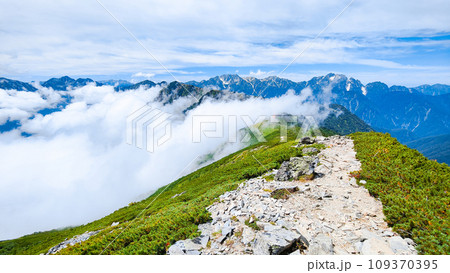 夏の爺ヶ岳登山（爺ヶ岳南峰～種池山荘） 109370395