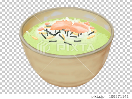 單份鮭魚茶泡飯（手繪、寫實、照片寫實） 109371141