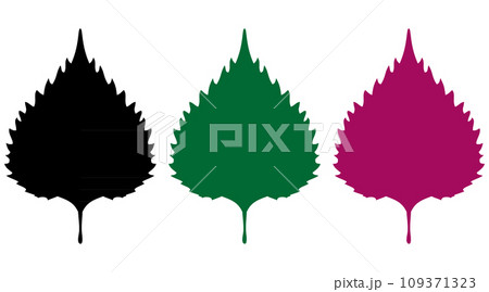 赤紫蘇、青じそのシルエットセット 109371323