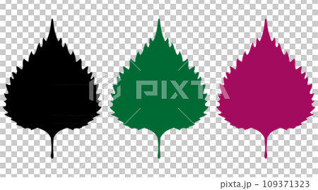 赤紫蘇、青じそのシルエットセット 109371323