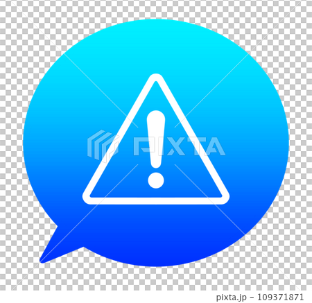Blue gradient warning mark and speech bubble 109371871