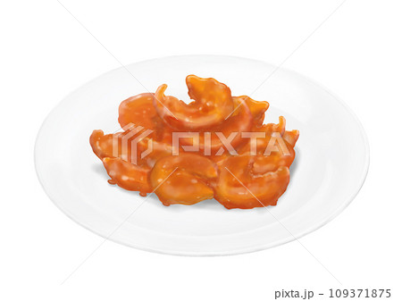 皿に盛られたエビチリ(手描き、リアル、写実) 皿に盛られたエビチリ(手描き、リアル、写実) 109371875