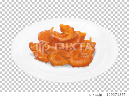 皿に盛られたエビチリ(手描き、リアル、写実) 皿に盛られたエビチリ(手描き、リアル、写実) 109371875