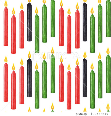 Watercolor Kwanzaa seamless pattern