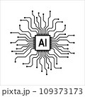 Artificial intelligence AI processor MCU chip icon symbol for graphic design, logo 109373173