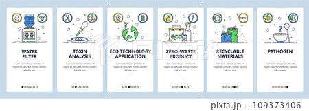 Zero waste website and mobile app onboarding screens vector template Zero waste website and mobile app onboarding screens vector template 109373406
