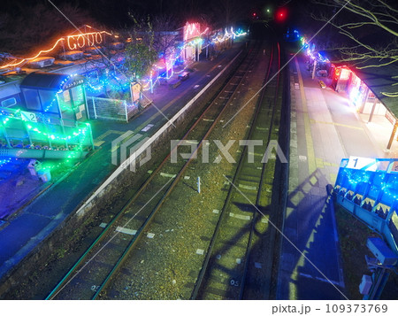 渡良瀬渓谷鉄道　神戸駅のイルミネーション 109373769