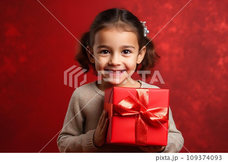 children hold gift box . AI Generate children hold gift box . AI Generate 109374093