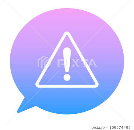 青紫色のグラデーション｜警告マークと吹き出し 109374493
