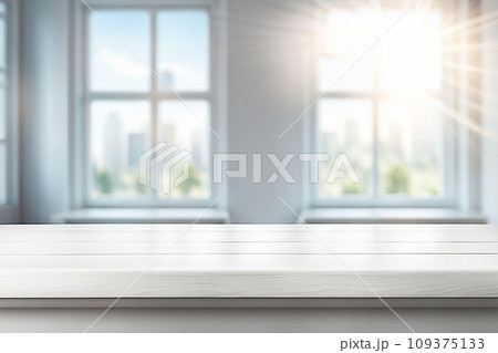 Empty wood tabletop or counter with display product. Blur image of blue sky and hill background. Display product background Empty wood tabletop or counter with display product. Blur image of blue sky and hill background. Display product background 109375133