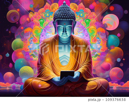 スマホを持つ仏陀 スマホを持つ仏陀 109376638