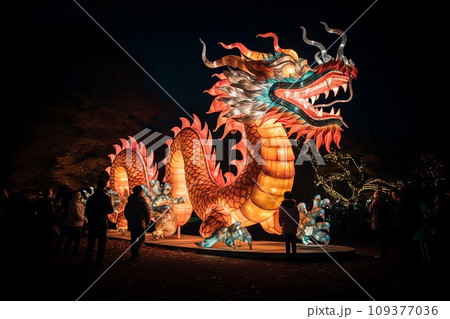 Chinese New Year lantern festival . Chinese New Year celebration.. AI Generate 109377036