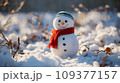 キュートな雪だるま 109377157