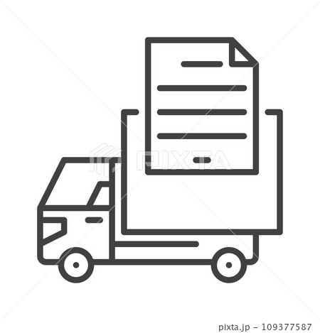 Delivery Truck Documents vector concept linear icon 109377587