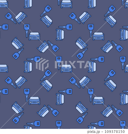Car Hire vector Rent a Vehicle blue seamless pattern 109378150