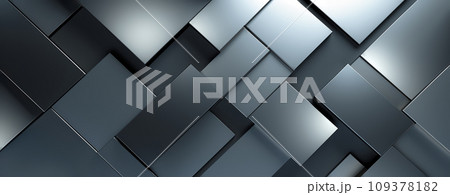 3D Abstract Industrial Background with Metal Squares 109378182