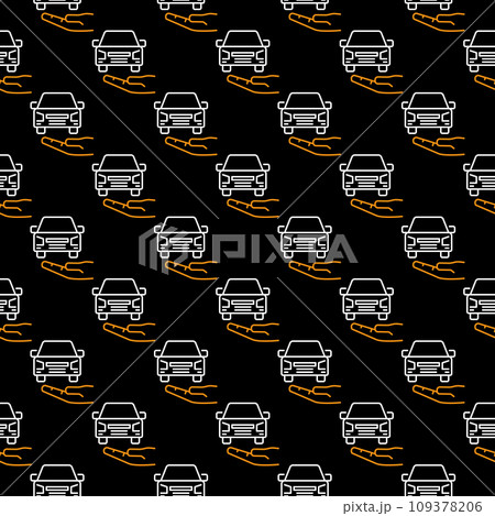Hand with Car vector Hire Car concept line dark seamless pattern Hand with Car vector Hire Car concept line dark seamless pattern 109378206
