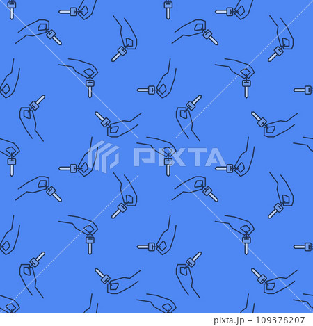 Hand with Car Key vector blue seamless pattern Hand with Car Key vector blue seamless pattern 109378207
