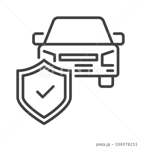 Car Insurance vector Shield concept outline icon 109378251