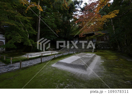 法然院　白砂壇　紅葉 109378311