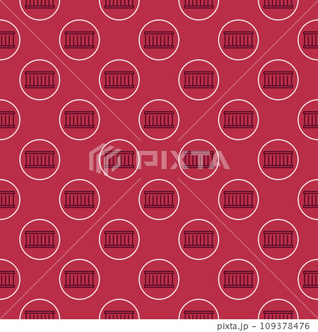 Circle with Shipping Container vector concept red line seamless pattern Circle with Shipping Container vector concept red line seamless pattern 109378476
